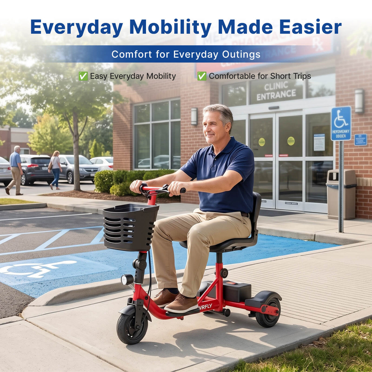 Hoverfly T3 3-wheel Foldable Mobility Scooter for Adults (👻Halloween Sale)
