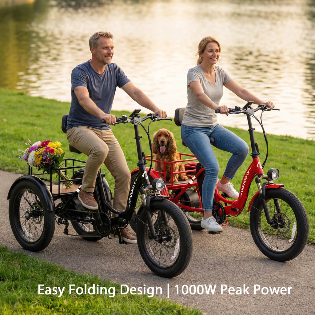 Hoverfly® ET1 Folding Electric Trike 15.5mph | 61 Miles Max Range ((👻Halloween Sale))