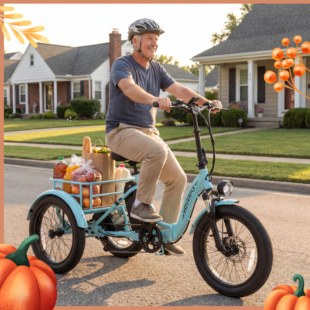 Hoverfly® ET1 Folding Electric Trike 15.5mph | 61 Miles Max Range ((👻Halloween Sale))