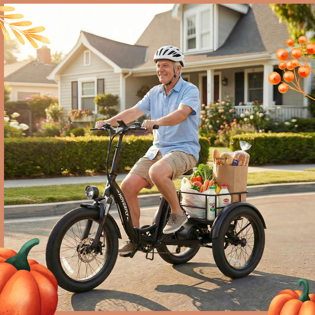 Hoverfly® ET1 Folding Electric Trike 15.5mph | 61 Miles Max Range ((👻Halloween Sale))
